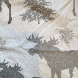 Gray and White Moose Print Blanket